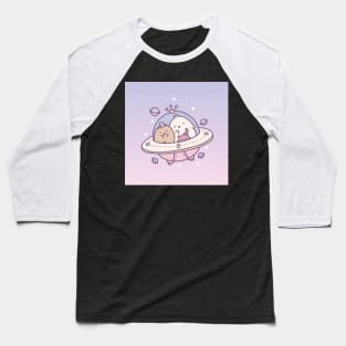 Kawaii cute anime chibi spaceship galaxy cat Baseball T-Shirt